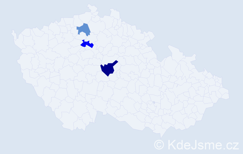 Příjmení: 'Beržon', počet výskytů 5 v celé ČR