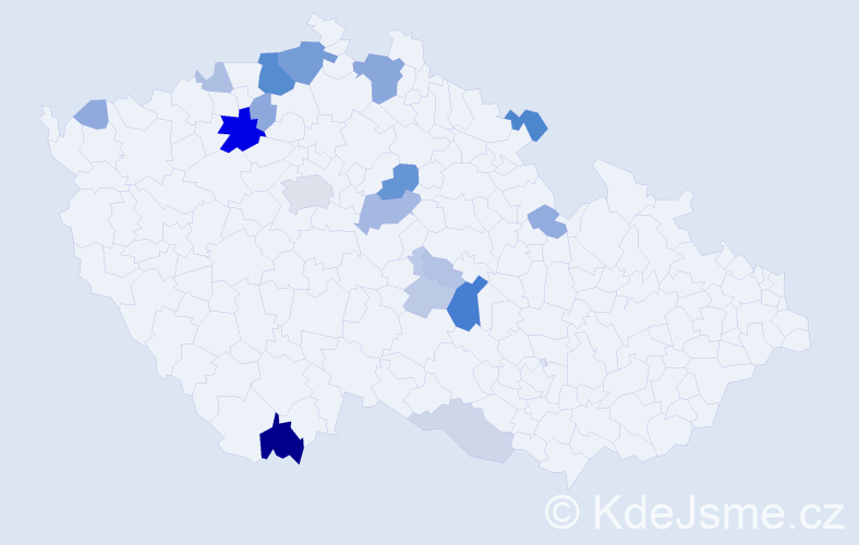 Příjmení: 'Džurbanová', počet výskytů 92 v celé ČR