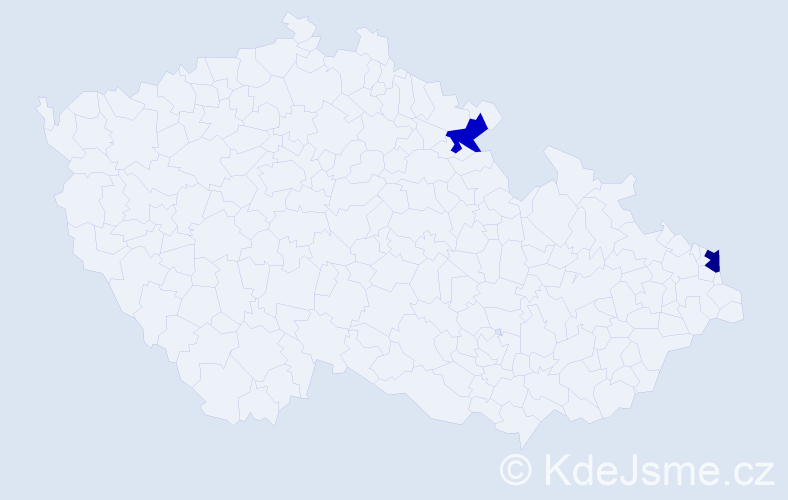Příjmení: 'Tluk', počet výskytů 9 v celé ČR