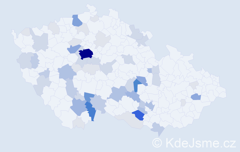 Příjmení: 'Kocanda', počet výskytů 203 v celé ČR