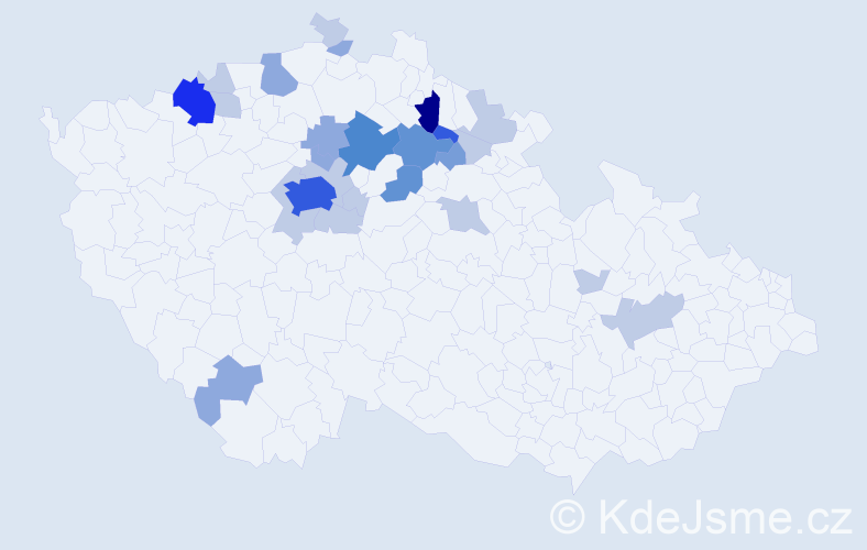 Příjmení: 'Volšička', počet výskytů 67 v celé ČR