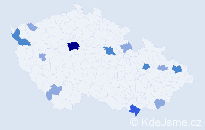 Příjmení: 'Országhová', počet výskytů 24 v celé ČR