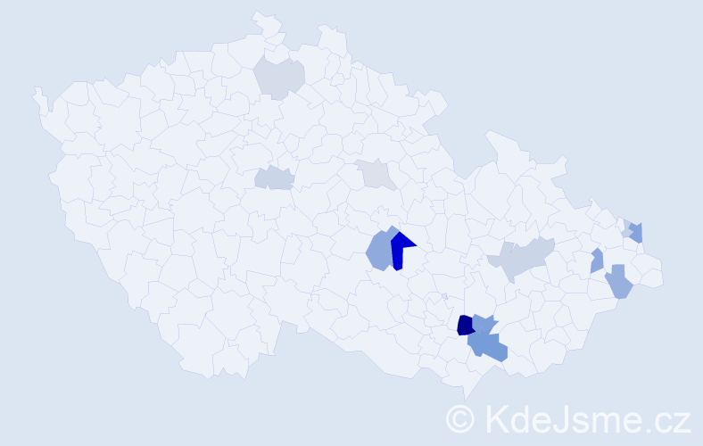 Příjmení: 'Bartalosová', počet výskytů 29 v celé ČR