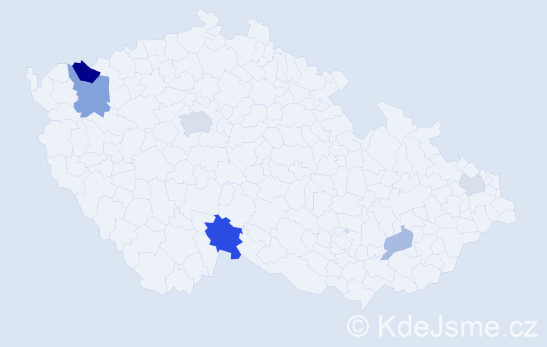 Příjmení: 'Kejstová', počet výskytů 13 v celé ČR