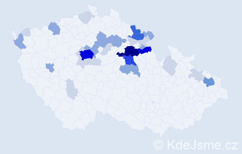 Příjmení: 'Pumr', počet výskytů 90 v celé ČR