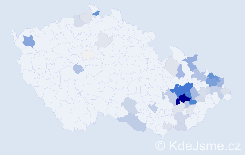 Příjmení: 'Kubisová', počet výskytů 159 v celé ČR