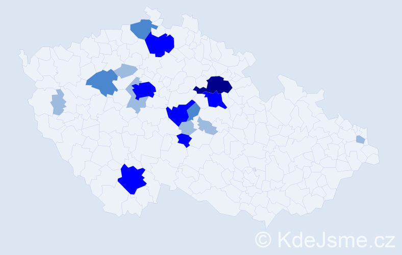 Příjmení: 'Kostinec', počet výskytů 34 v celé ČR
