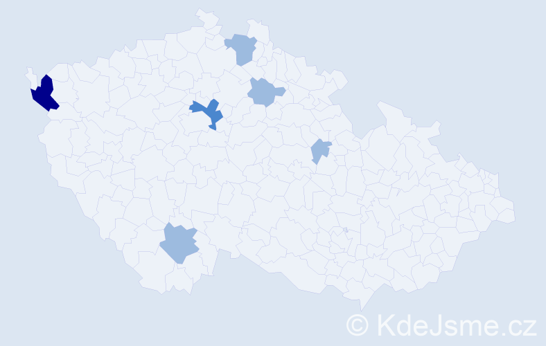 Příjmení: 'Suleková', počet výskytů 10 v celé ČR