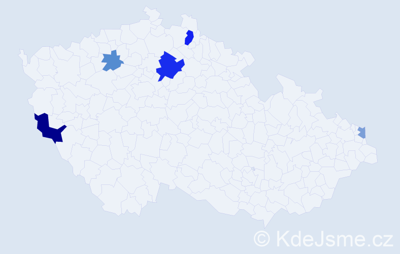 Příjmení: 'Sulej', počet výskytů 9 v celé ČR