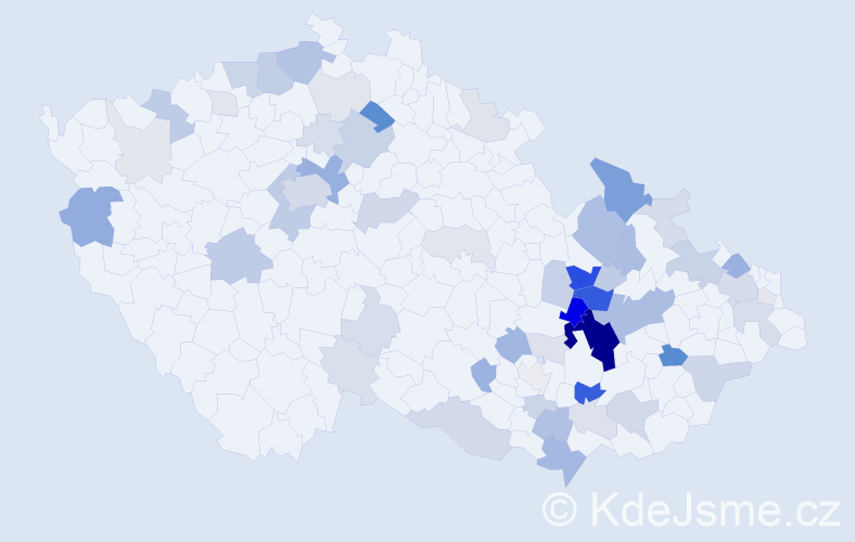 Příjmení: 'Kalabisová', počet výskytů 173 v celé ČR