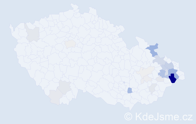 Příjmení: 'Faldynová', počet výskytů 95 v celé ČR