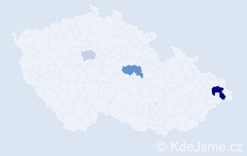 Příjmení: 'Pálenič', počet výskytů 6 v celé ČR