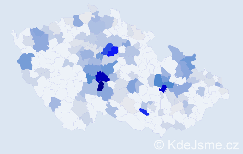 Příjmení: 'Kubálek', počet výskytů 511 v celé ČR