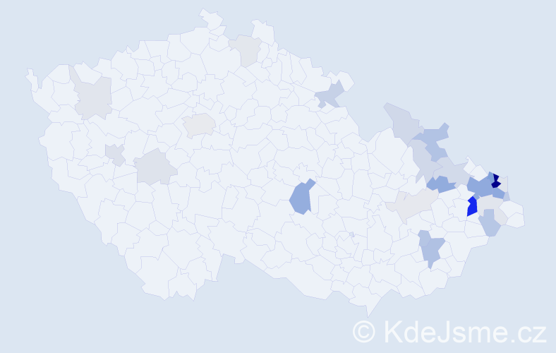 Příjmení: 'Krmášková', počet výskytů 83 v celé ČR