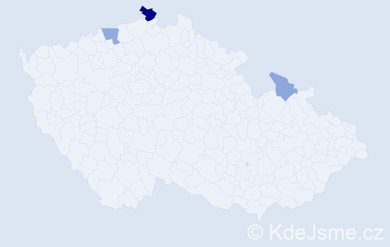 Příjmení: 'Rubanický', počet výskytů 7 v celé ČR
