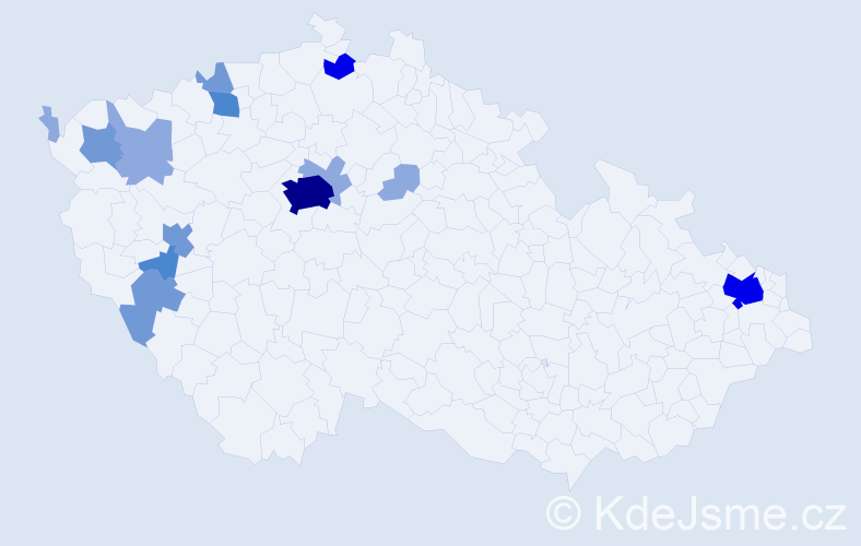 Příjmení: 'Kunca', počet výskytů 34 v celé ČR