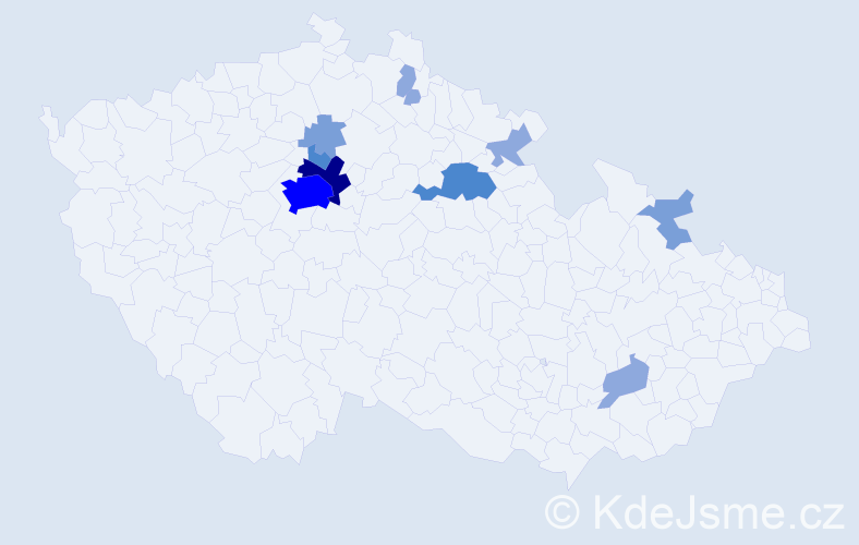 Příjmení: 'Zurynková', počet výskytů 26 v celé ČR