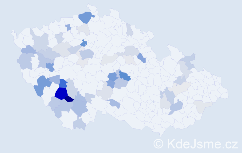 Příjmení: 'Křišťan', počet výskytů 186 v celé ČR