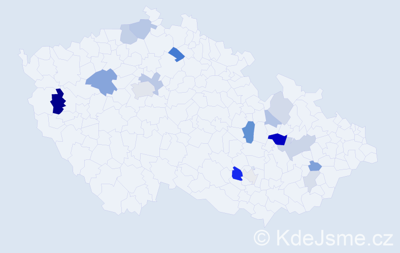 Příjmení: 'Barančík', počet výskytů 39 v celé ČR