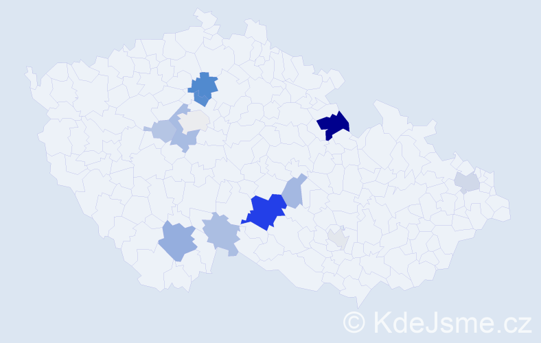 Příjmení: 'Pajdová', počet výskytů 30 v celé ČR