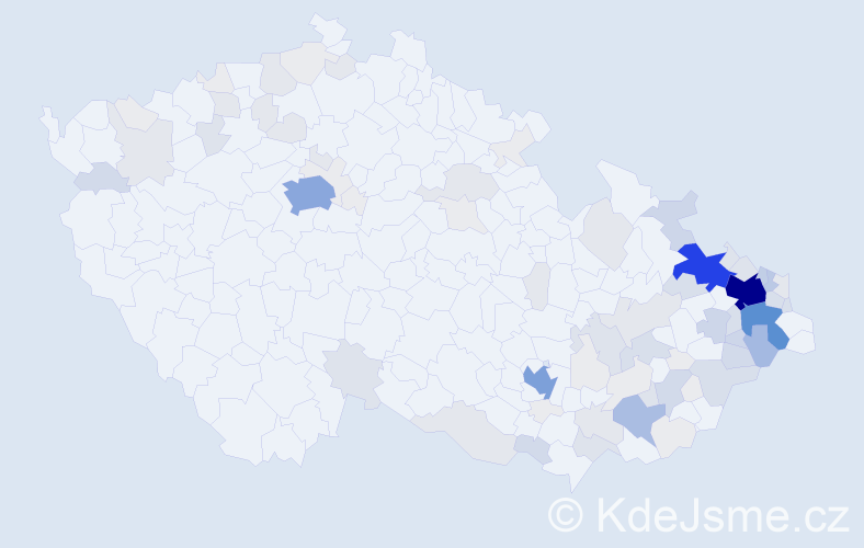 Příjmení: 'Fajkus', počet výskytů 382 v celé ČR