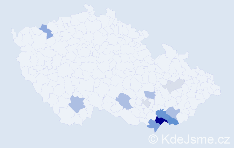 Příjmení: 'Salčáková', počet výskytů 63 v celé ČR