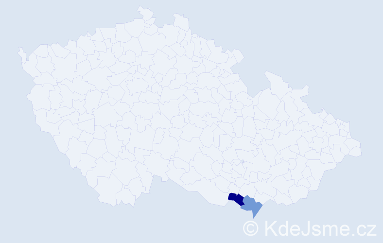 Příjmení: 'Pacela', počet výskytů 2 v celé ČR