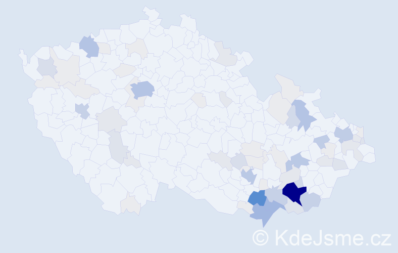 Příjmení: 'Chrástek', počet výskytů 296 v celé ČR