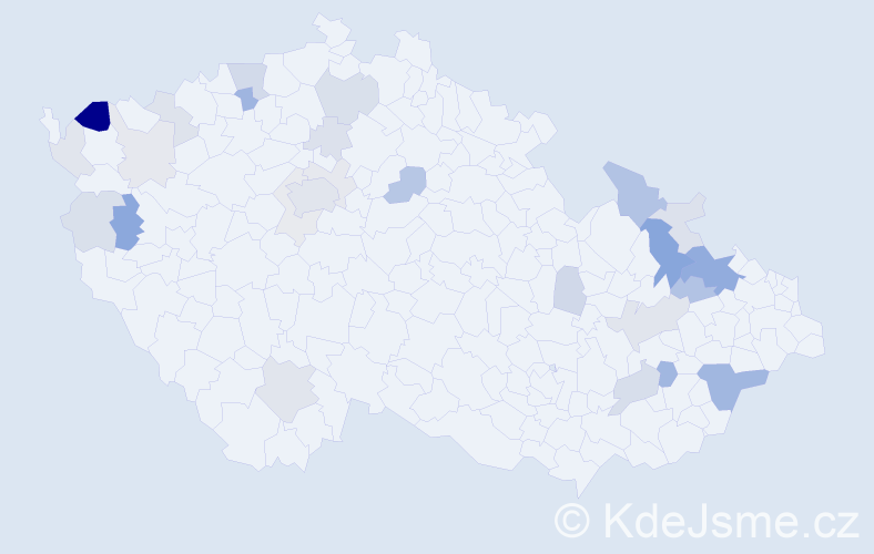 Příjmení: 'Kajaba', počet výskytů 73 v celé ČR