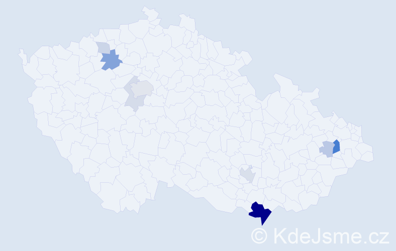 Příjmení: 'Kurec', počet výskytů 26 v celé ČR