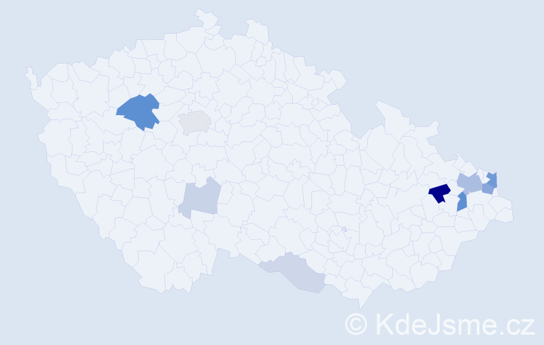 Příjmení: 'Gašperová', počet výskytů 27 v celé ČR