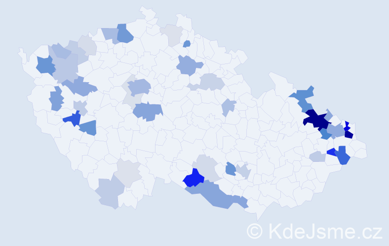 Příjmení: 'Graf', počet výskytů 154 v celé ČR