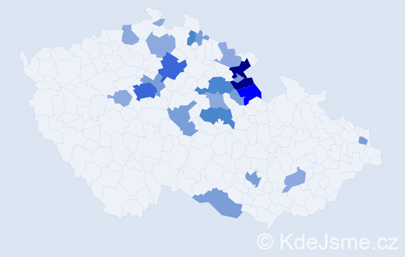Příjmení: 'Dyntera', počet výskytů 61 v celé ČR