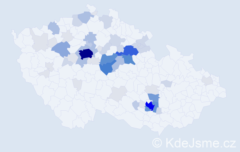 Příjmení: 'Černohlávek', počet výskytů 208 v celé ČR