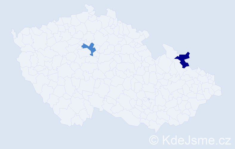 Příjmení: 'Tribusová', počet výskytů 6 v celé ČR