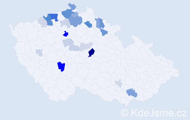 Příjmení: 'Chleborádová', počet výskytů 78 v celé ČR