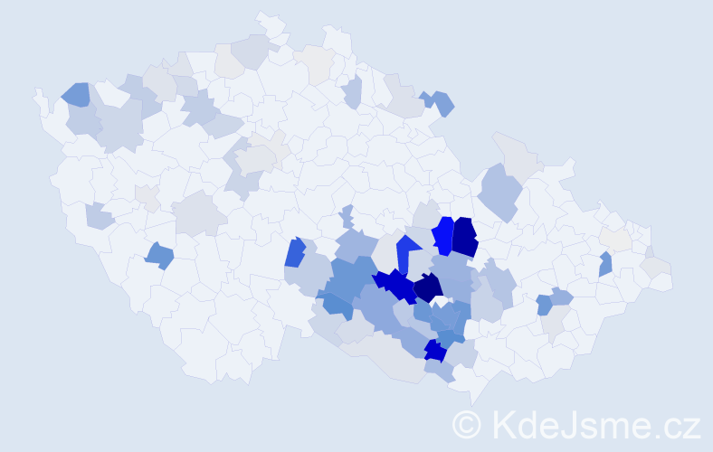 Příjmení: 'Pařil', počet výskytů 353 v celé ČR