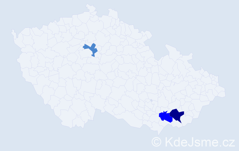 Příjmení: 'Gmenta', počet výskytů 6 v celé ČR