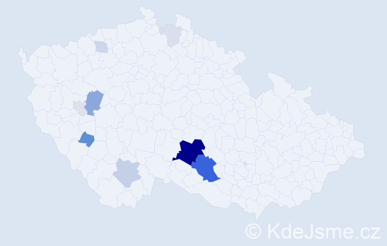 Příjmení: 'Kraclová', počet výskytů 32 v celé ČR