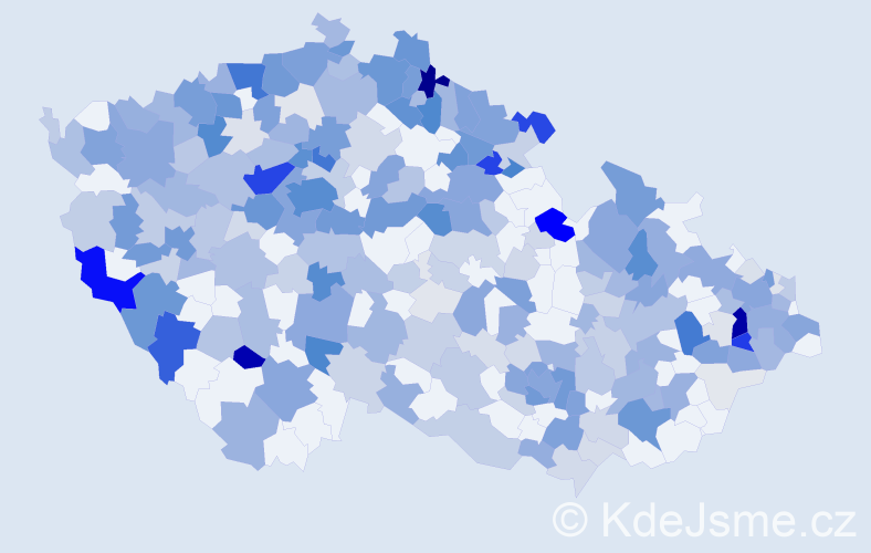 Příjmení: 'Hoffmann', počet výskytů 1038 v celé ČR