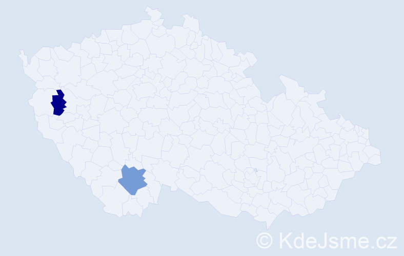 Příjmení: 'Hauff', počet výskytů 3 v celé ČR