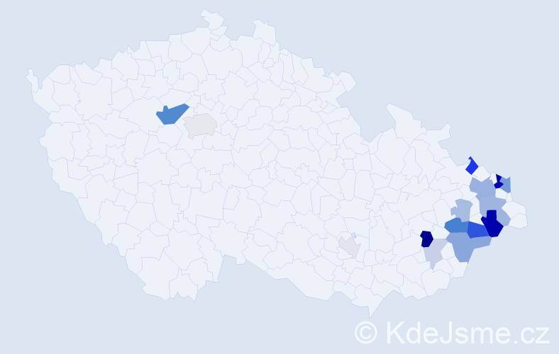 Příjmení: 'Seget', počet výskytů 43 v celé ČR