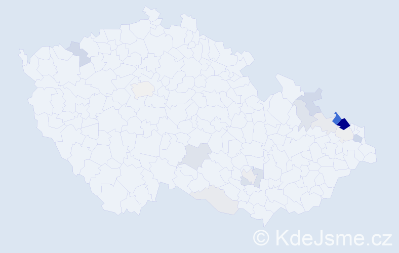 Příjmení: 'Bialasová', počet výskytů 54 v celé ČR
