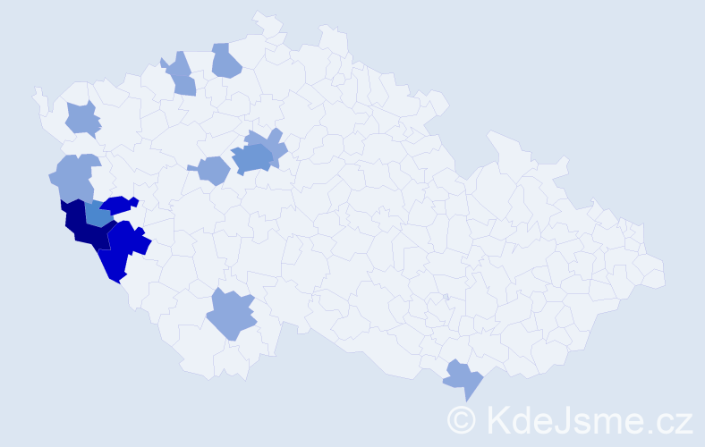 Příjmení: 'Macán', počet výskytů 46 v celé ČR