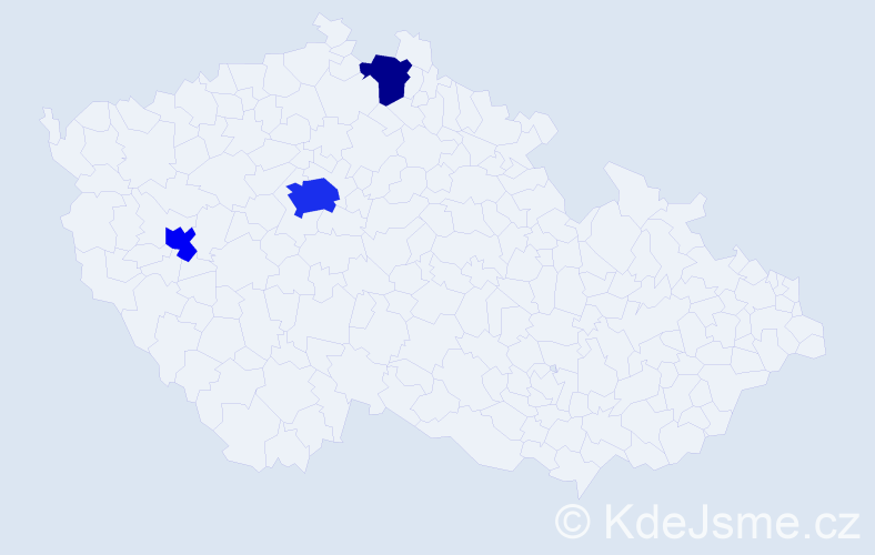Příjmení: 'Chobey', počet výskytů 13 v celé ČR