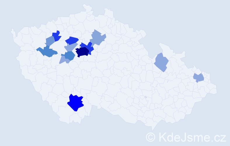Příjmení: 'Kináč', počet výskytů 51 v celé ČR