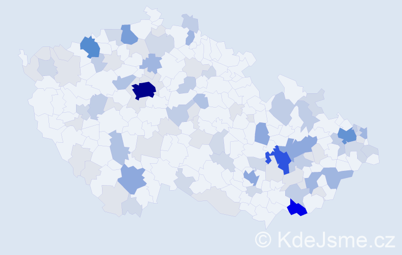 Příjmení: 'Zachar', počet výskytů 268 v celé ČR