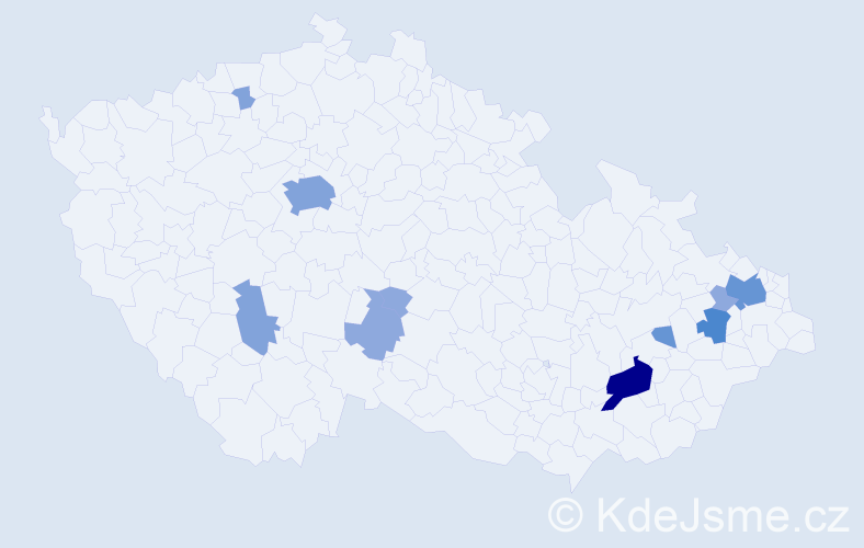 Příjmení: 'Chrenščová', počet výskytů 27 v celé ČR
