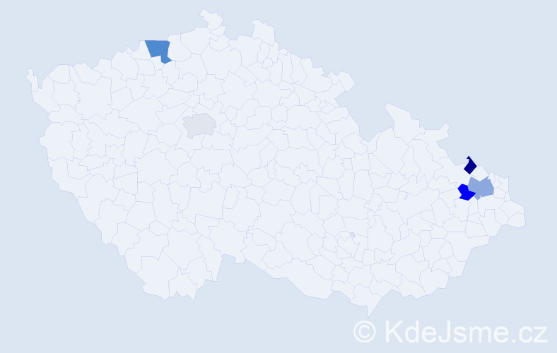 Příjmení: 'Chlánová', počet výskytů 7 v celé ČR