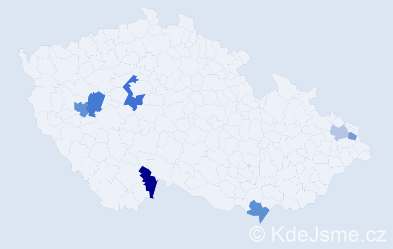 Příjmení: 'Záchenská', počet výskytů 9 v celé ČR